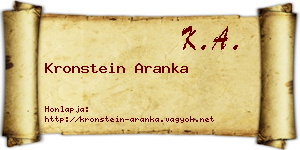Kronstein Aranka névjegykártya